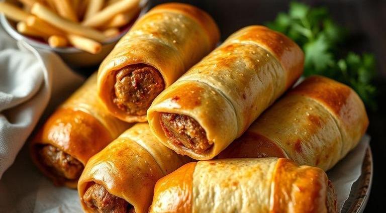 cooked sausage rolls