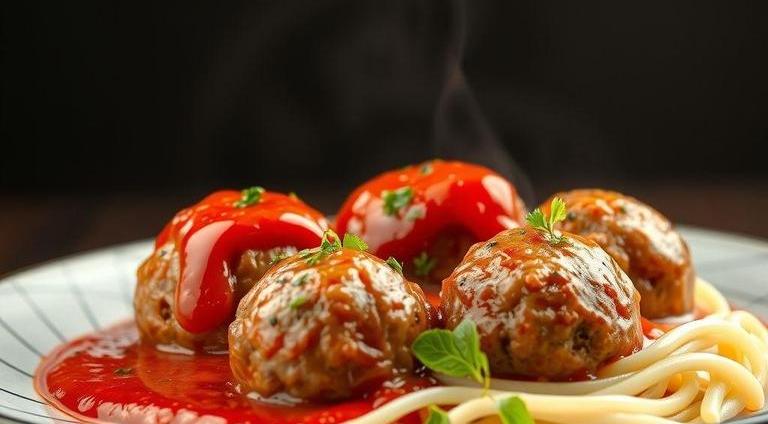 sauce and meatballs